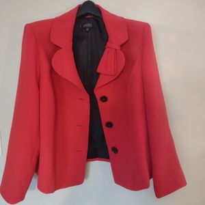 Kasper red blazer office suit jacket